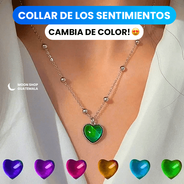 Magic Color-Changing Mood Necklace, Hypoallergenic Stainless Steel Heart Pendant
