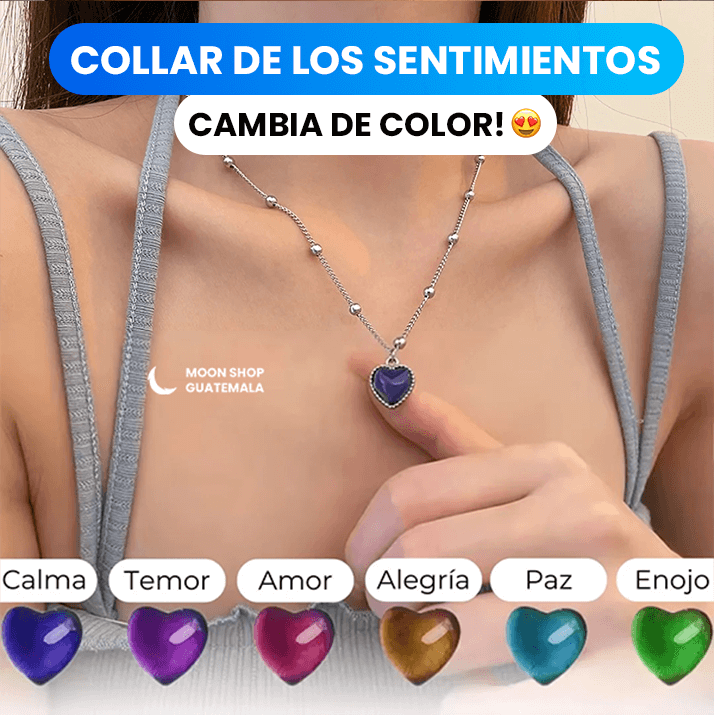 Magic Color-Changing Mood Necklace, Hypoallergenic Stainless Steel Heart Pendant