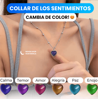 Magic Color-Changing Mood Necklace, Hypoallergenic Stainless Steel Heart Pendant