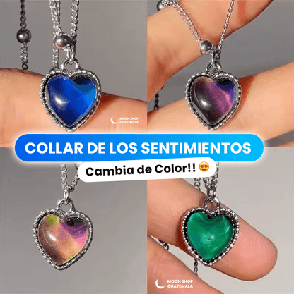 Magic Color-Changing Mood Necklace, Hypoallergenic Stainless Steel Heart Pendant