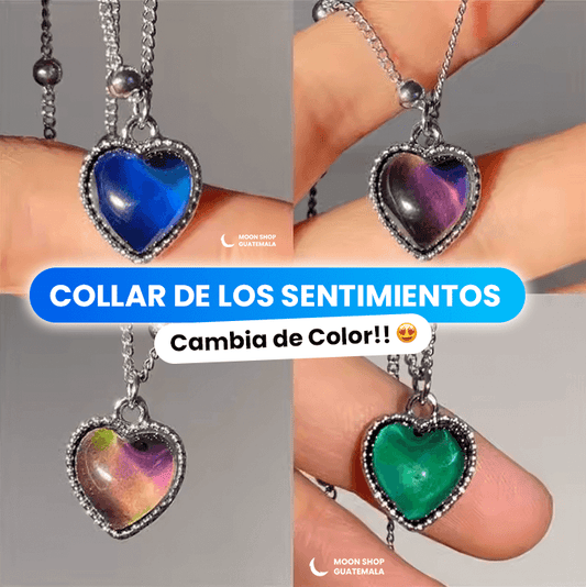 Magic Color-Changing Mood Necklace, Hypoallergenic Stainless Steel Heart Pendant